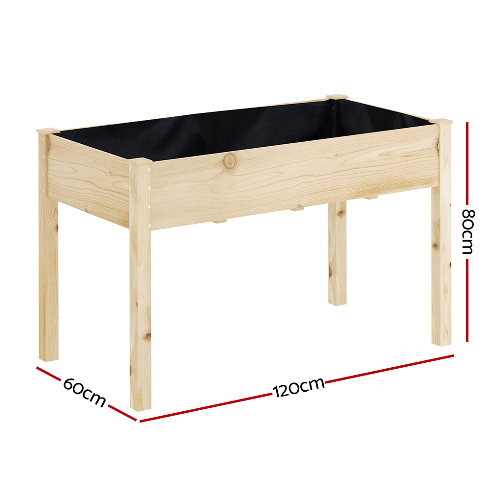 Greenfingers Garden Bed Elevated 120x60x80cm Wooden Planter Box