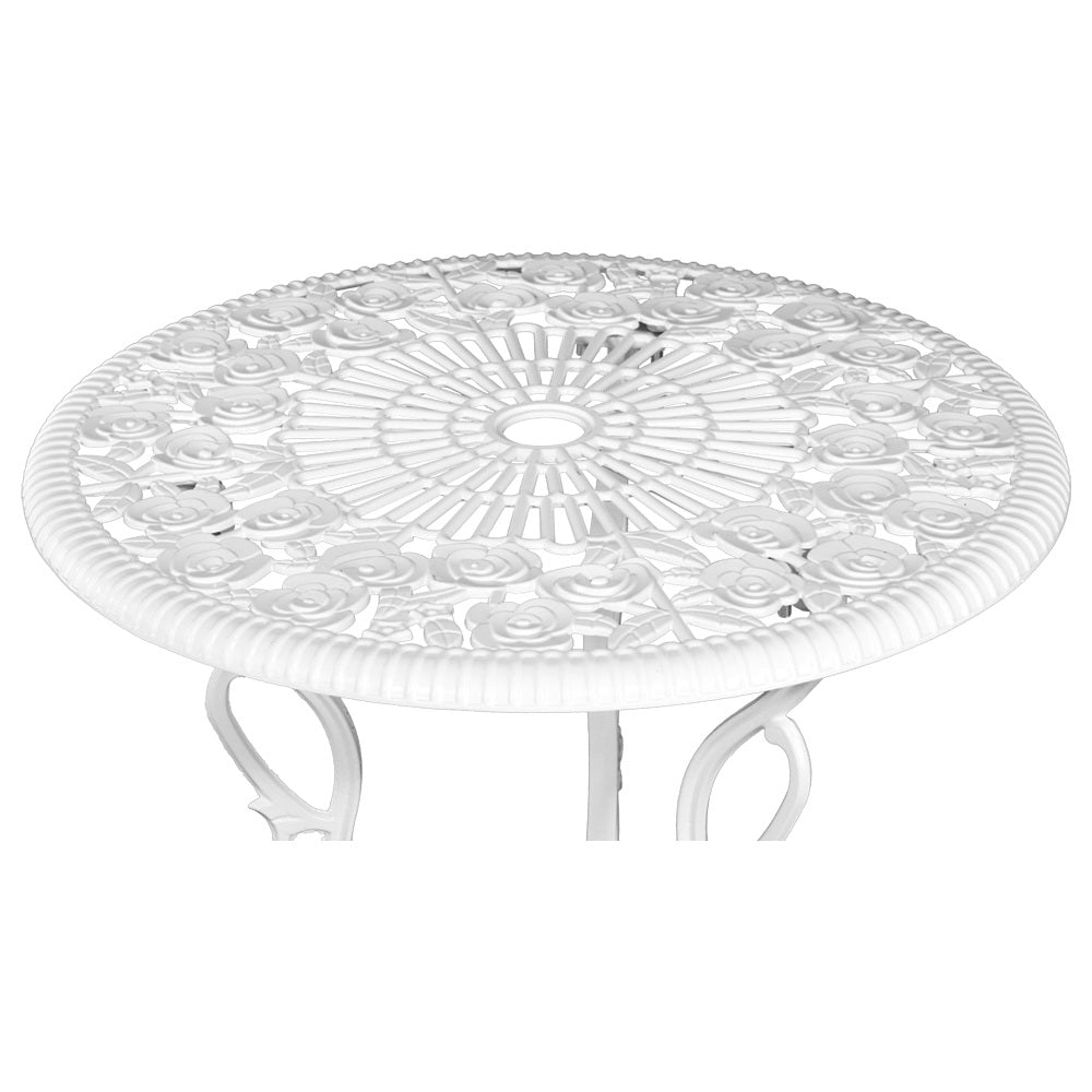 White Outdoor Garden Chairs And Table - Aluminium