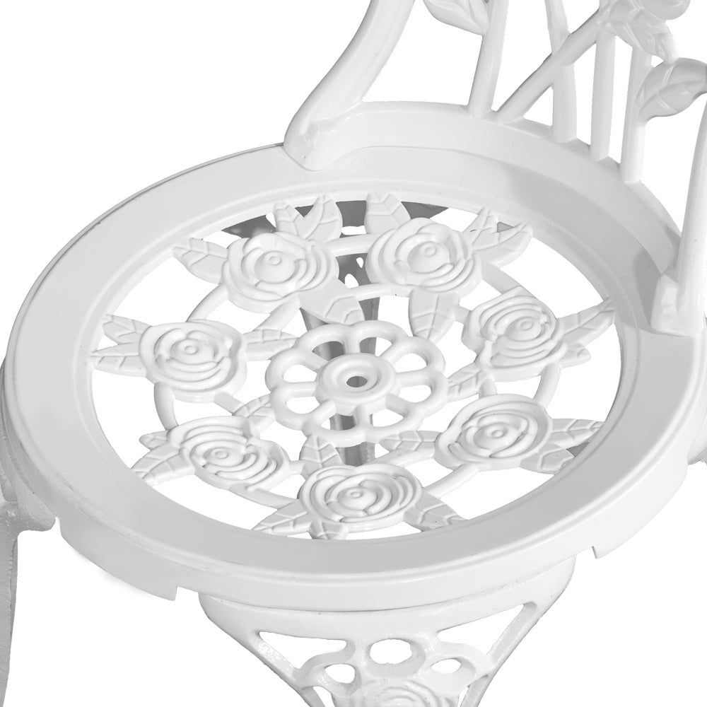 White Outdoor Garden Chairs And Table - Aluminium