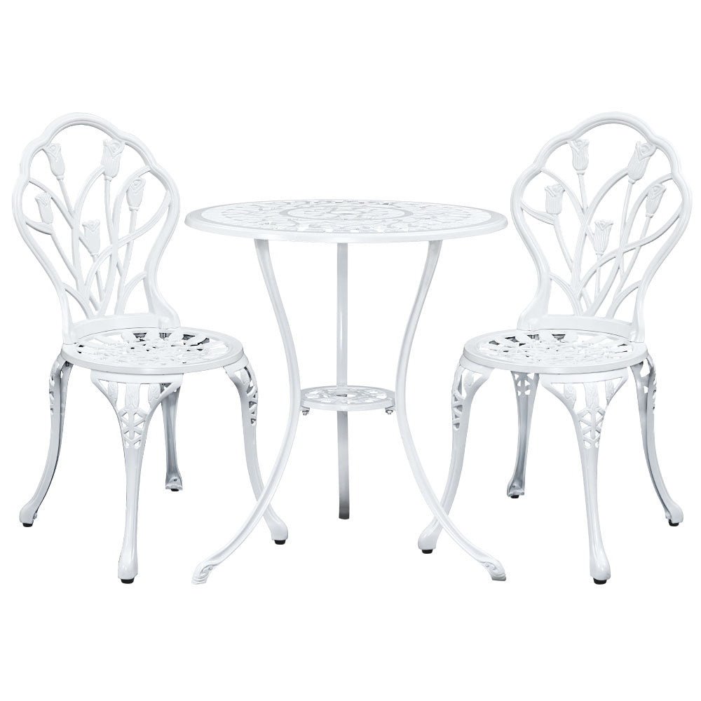 White Garden Chair And Table Set