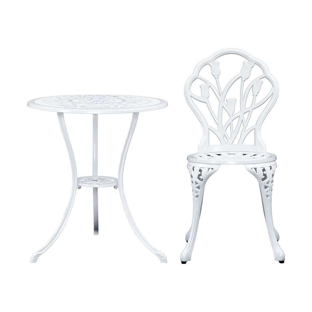 White Garden Chair And Table Set