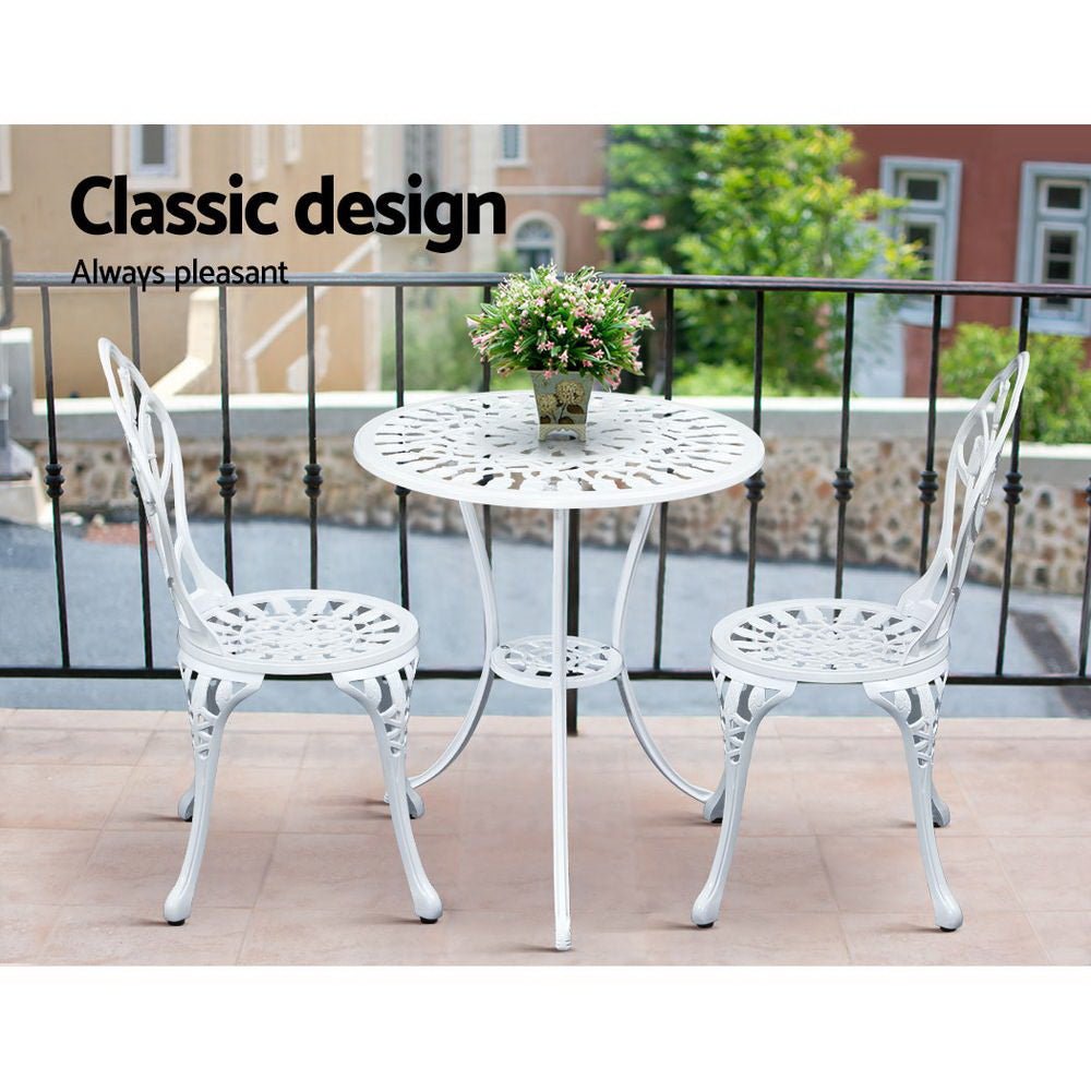 White Garden Chair And Table Set