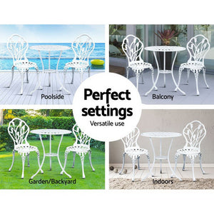 White Garden Chair And Table Set