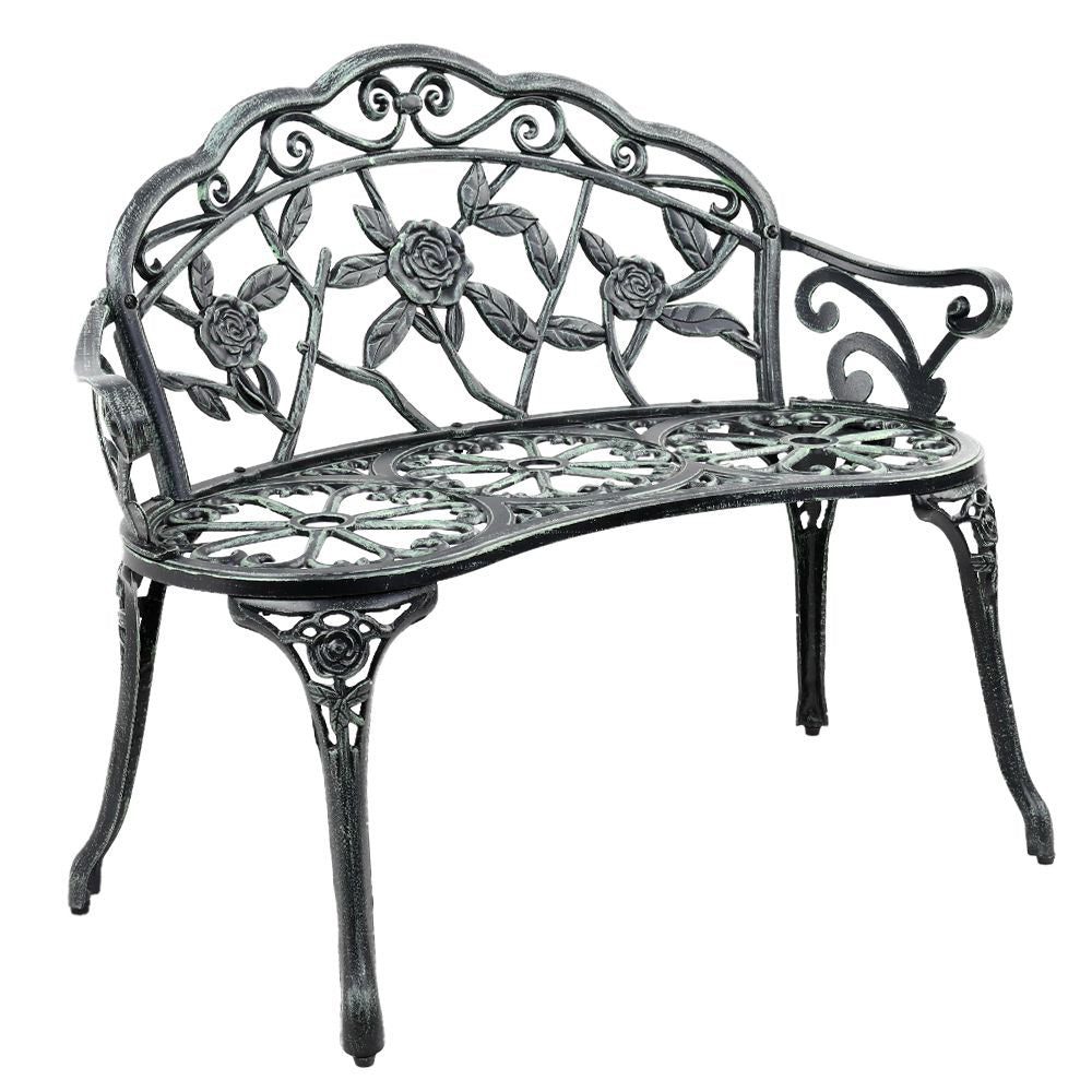 Victorian Styled Garden Bench - Green