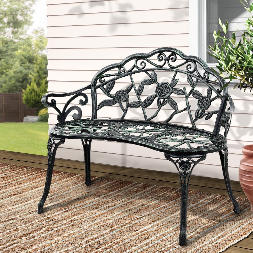 Victorian Styled Garden Bench - Green