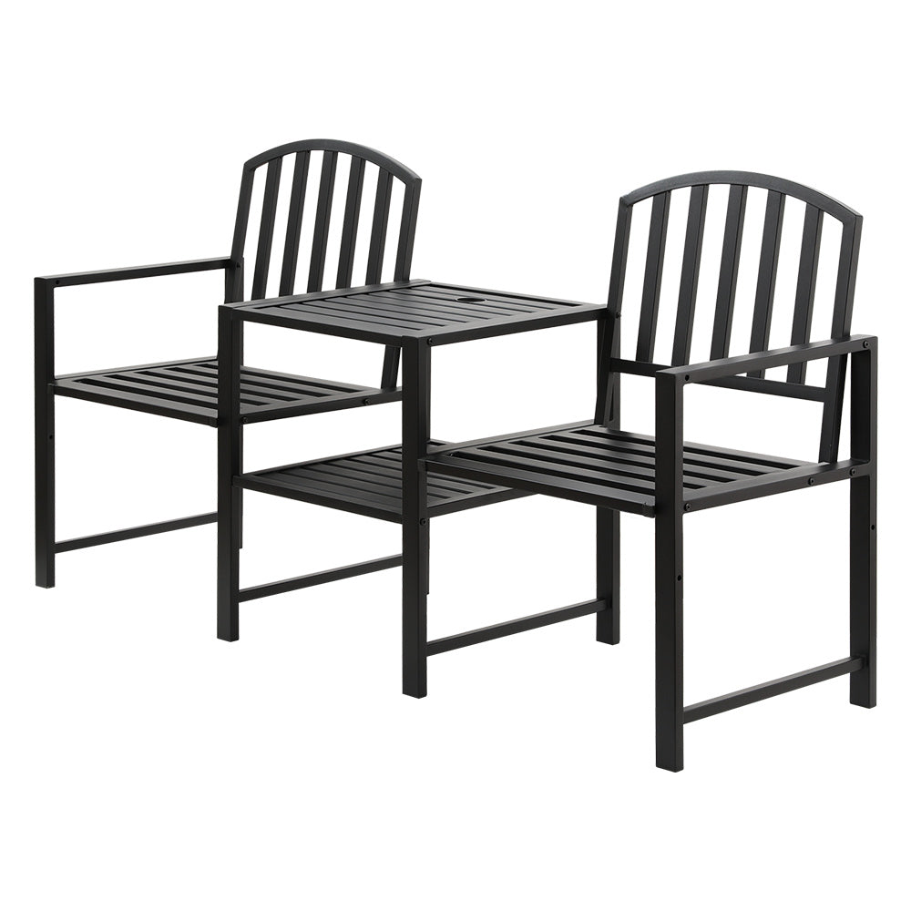 Gardeon Outdoor Garden Bench Steel Table and Chair | Patio Furniture Loveseat Park