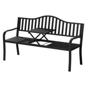 Gardeon Outdoor Garden Bench | Steel Foldable Patio Furniture Loveseat