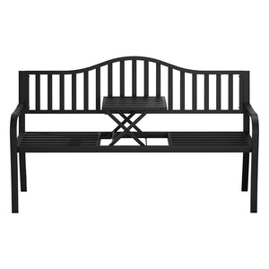 Gardeon Outdoor Garden Bench | Steel Foldable Patio Furniture Loveseat