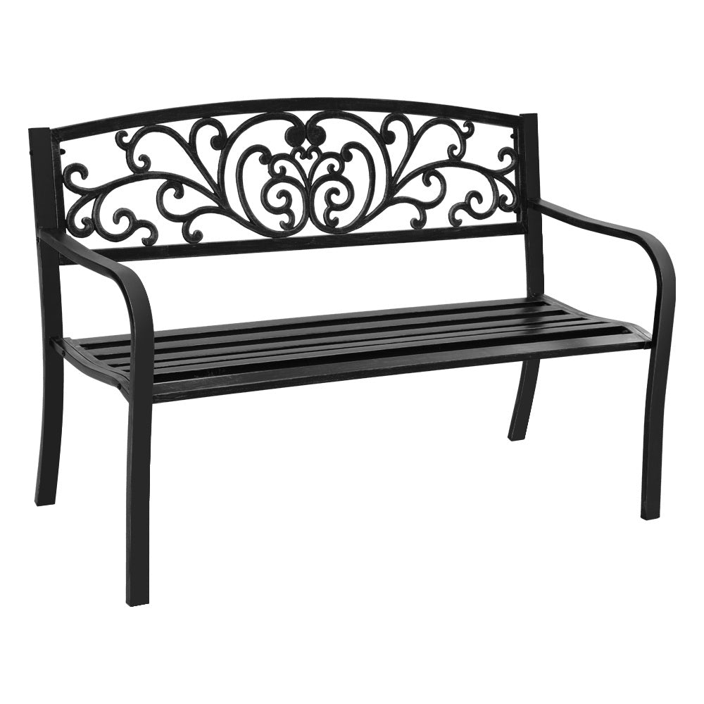 Black Outdoor Garden Bench
