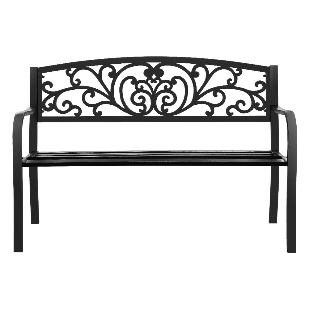 Black Outdoor Garden Bench