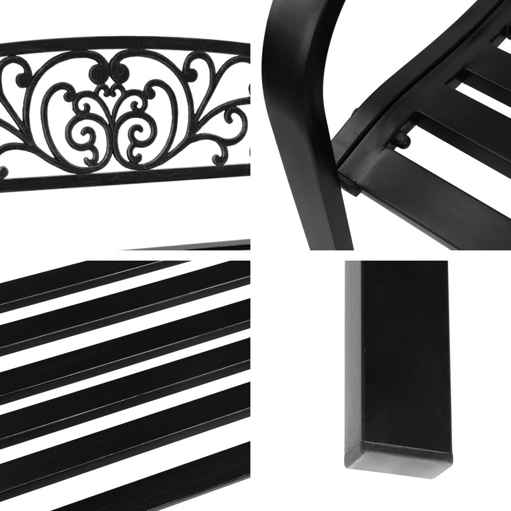 Black Outdoor Garden Bench
