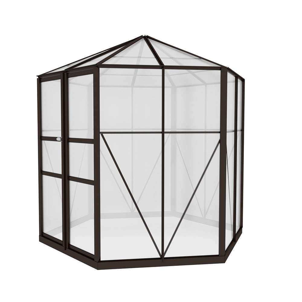 Greenfingers Greenhouse Aluminium 240x211x232cm | Polycarbonate Shed | Green House
