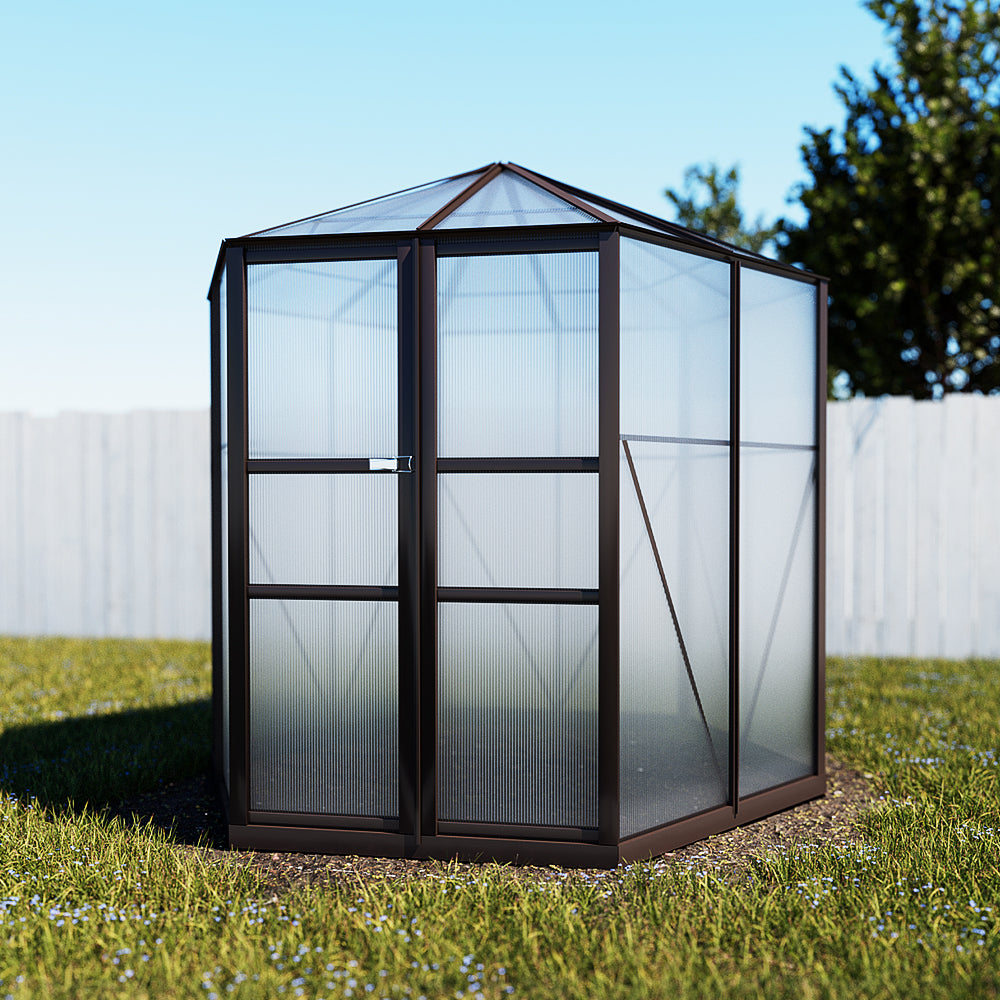 Greenfingers Greenhouse Aluminium 240x211x232cm | Polycarbonate Shed | Green House