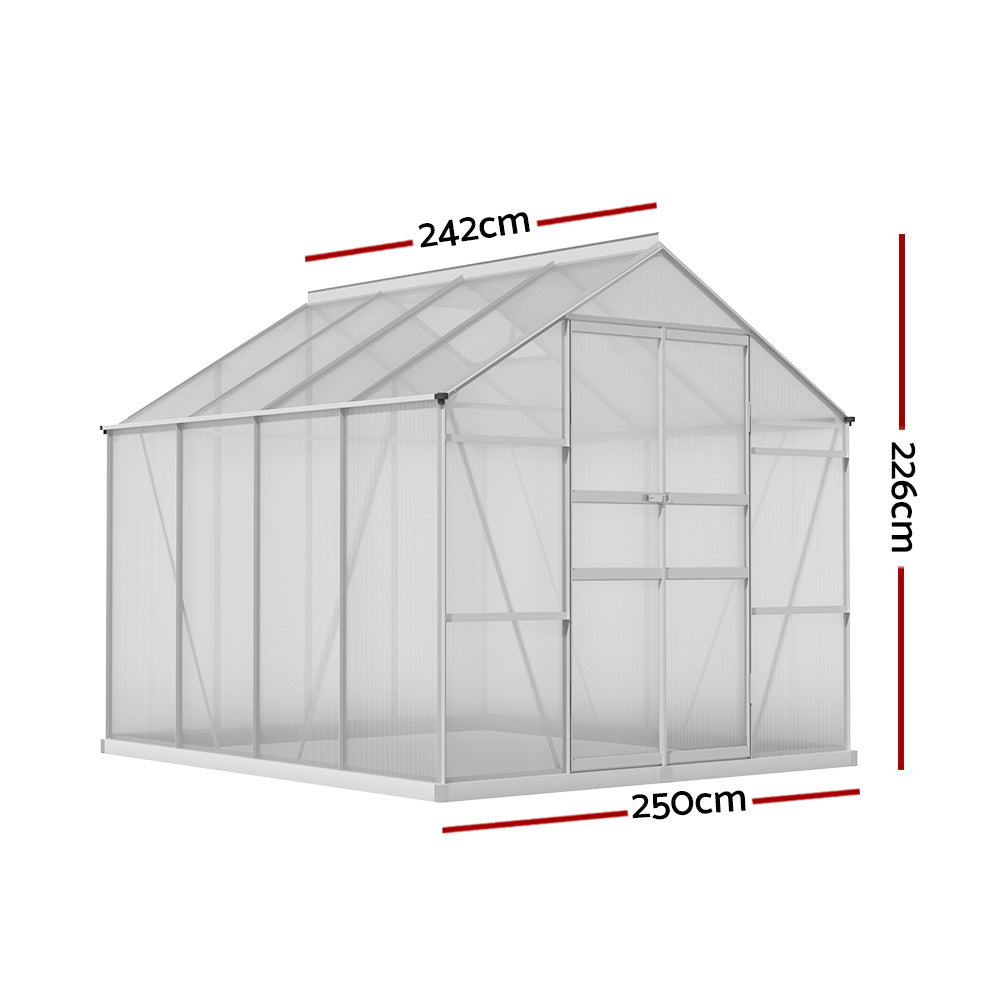 2.4x2.5M Polycarbonate Greenhouse by Greenfingers