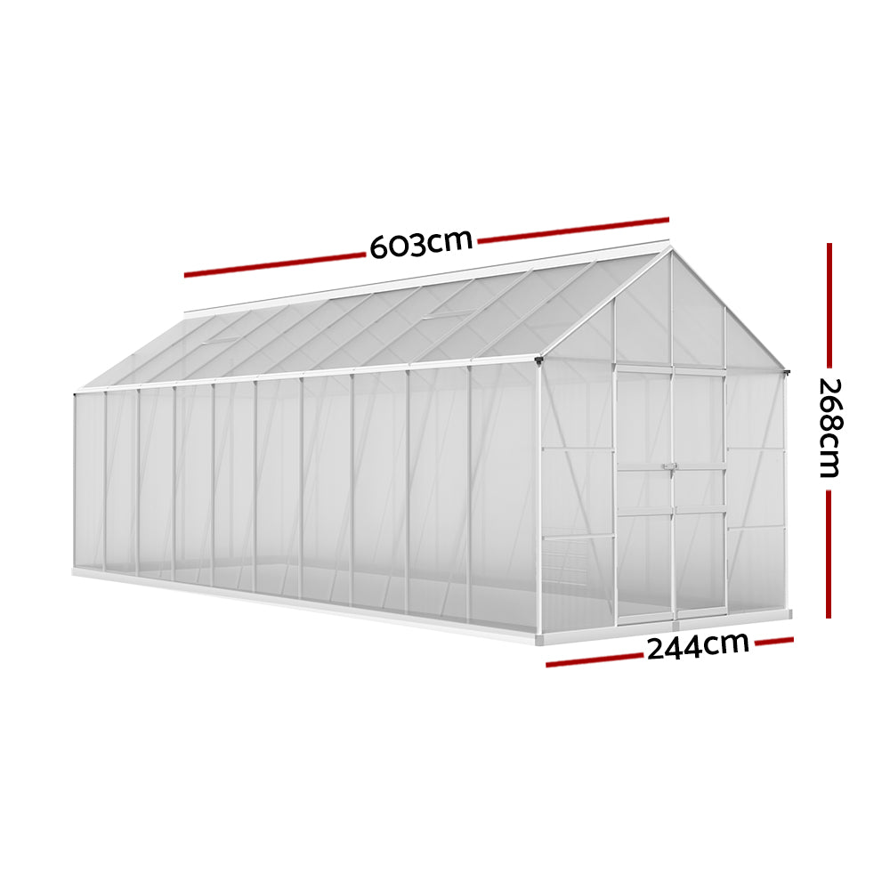 Greenfingers 6X2.4M Aluminium Greenhouse