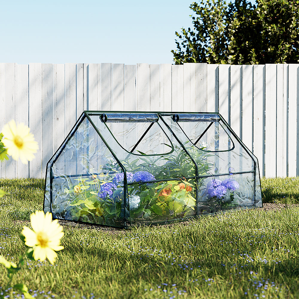 Greenfingers Greenhouse Frame Tunnel | Flower Garden Shed 180x90x90cm | Green House