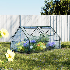 Greenfingers Greenhouse Frame Tunnel | Flower Garden Shed 180x90x90cm | Green House