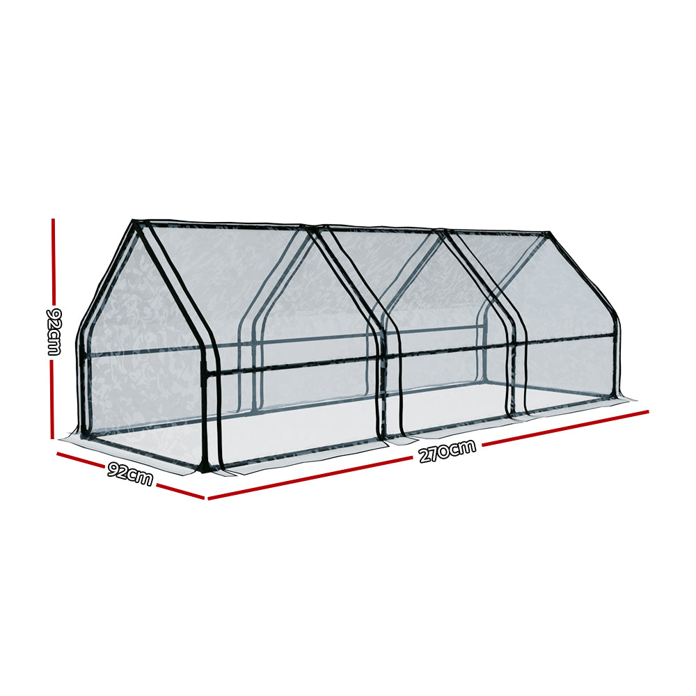 Greenfingers Greenhouse 270x92cm | Flower Garden Shed PVC Cover Frame | Green House