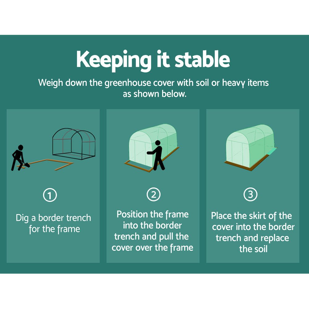 Greenhouse Garden Tunnel Shed - 4M X 3M X 2M