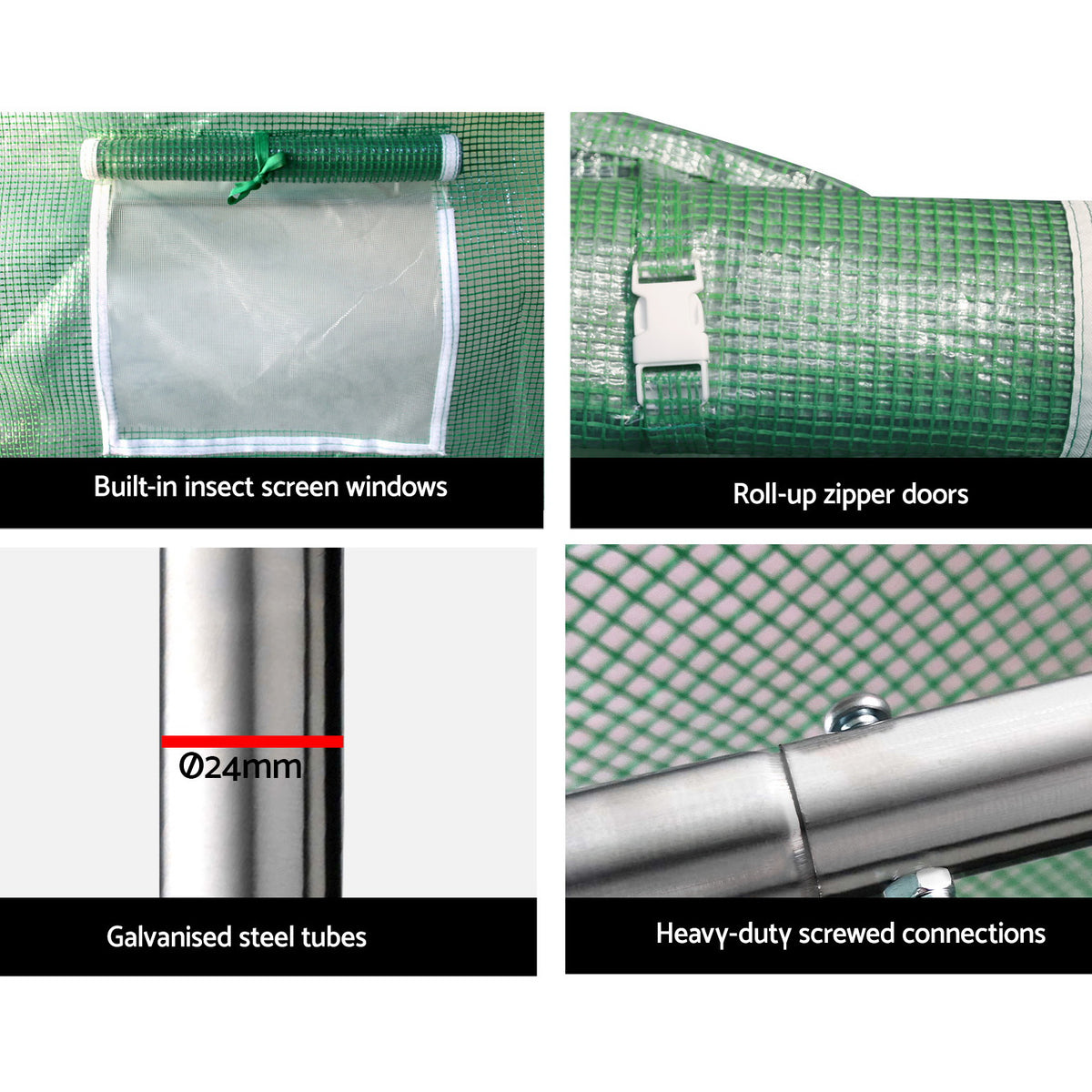 Greenfingers Greenhouse Walk in Green House Tunnel Dome 9x3x2M