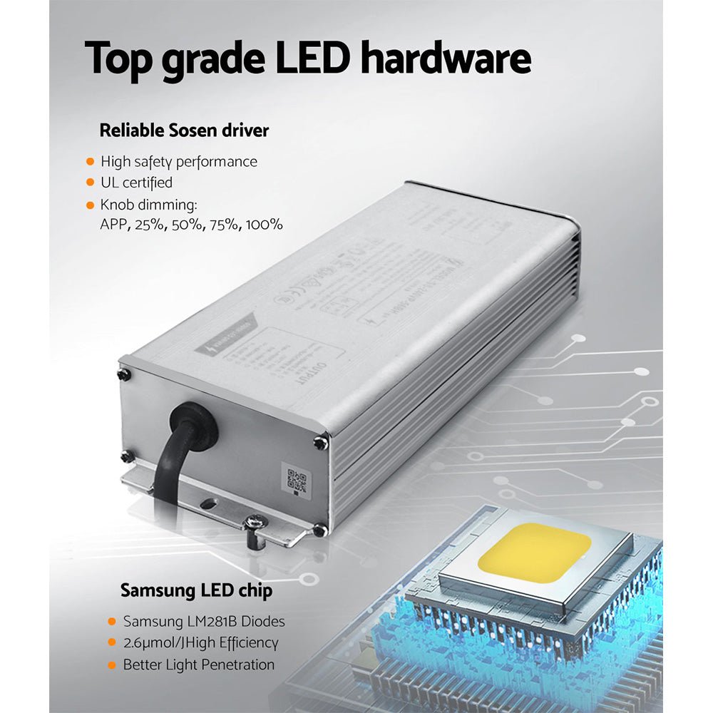 GF 2200W Full Spectrum LED Grow Light - 2.6 umol/J