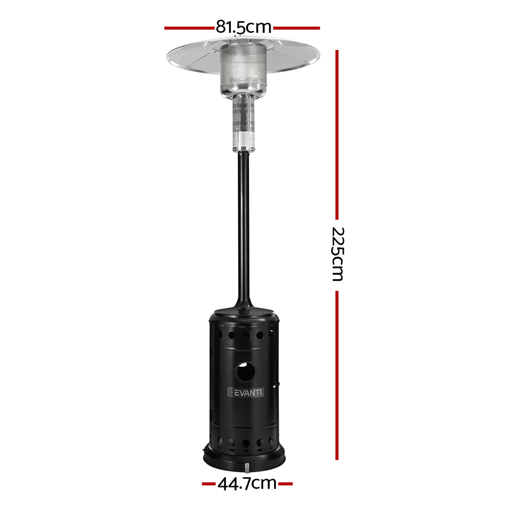Portable Gas Patio Heater - Black and Silver