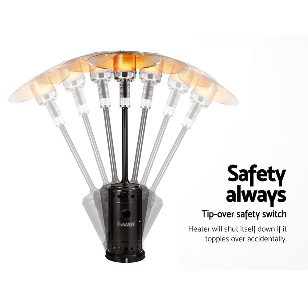 Portable Gas Patio Heater - Black and Silver