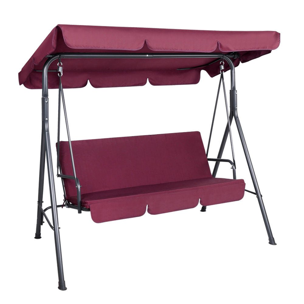 Outdoor Swinging Hammock Chair - 3 Seater - Red