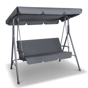 Grey Outdoor Swinging Chair / Hammock Bench Seat