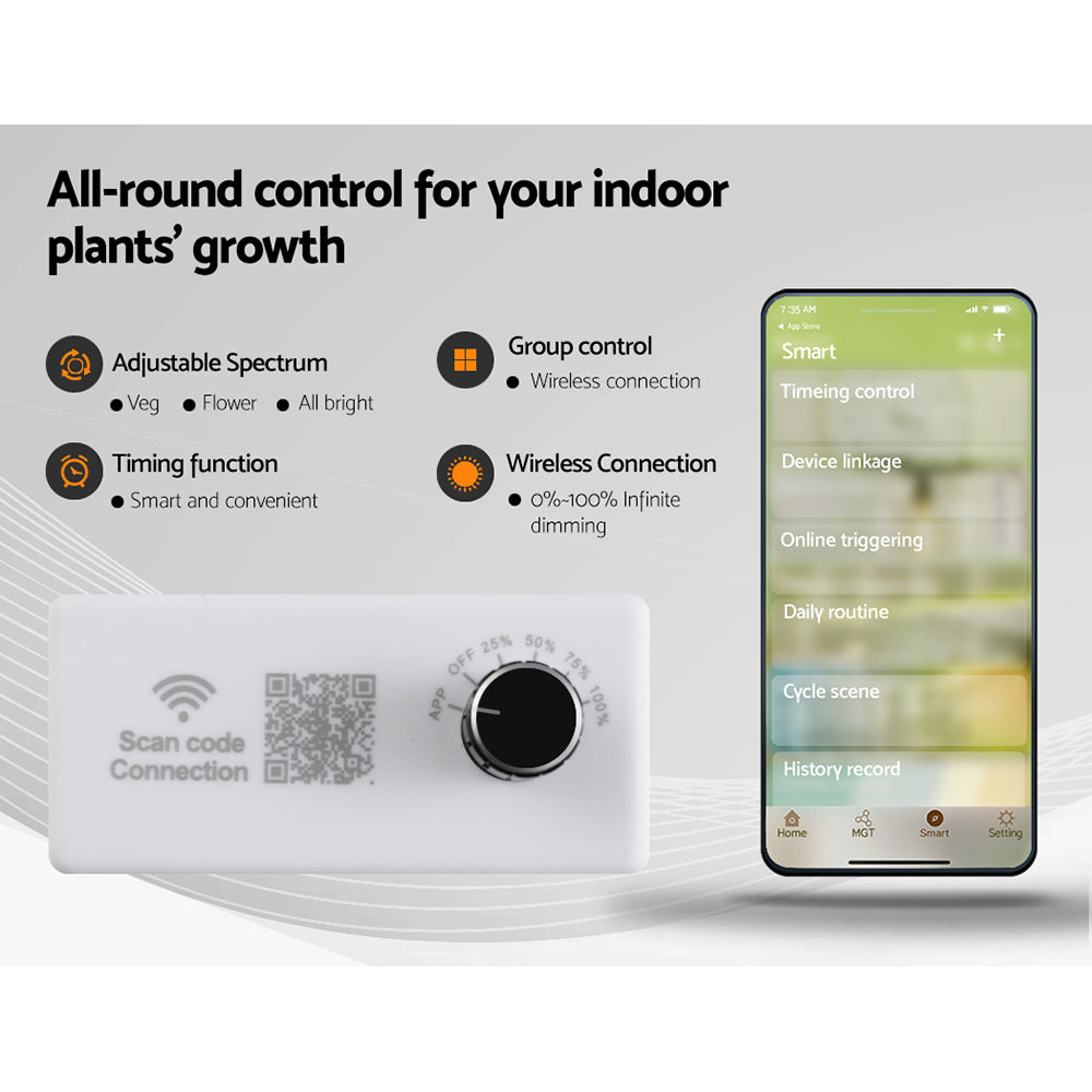 Greenfingers Grow Tent 2200W LED Grow Light Hydroponic Kit - 2.4x1.2x2M