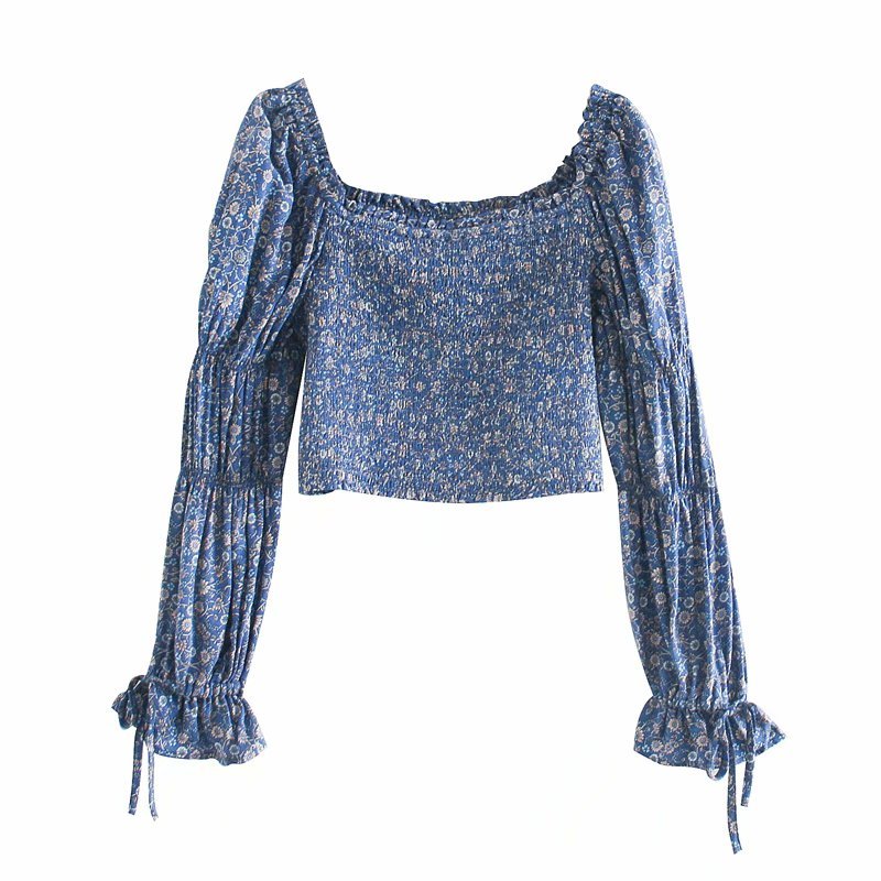 Off Shoulder Boho Top | Long Sleeves | Red + Blue | S-L