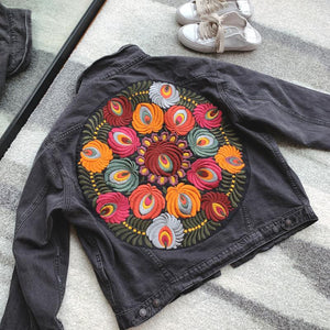 Gypsy Styled Denim Jacket With Bohemian Embroidery | Free Size