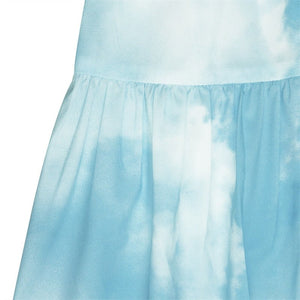 Women's Hippie Waist High Flare Pants | Cloudy Blue Design | S-XL