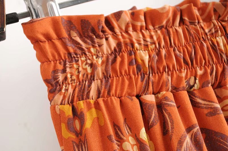 Women's Ruffled Bohemian Floral Skirt | High Waist | S-L