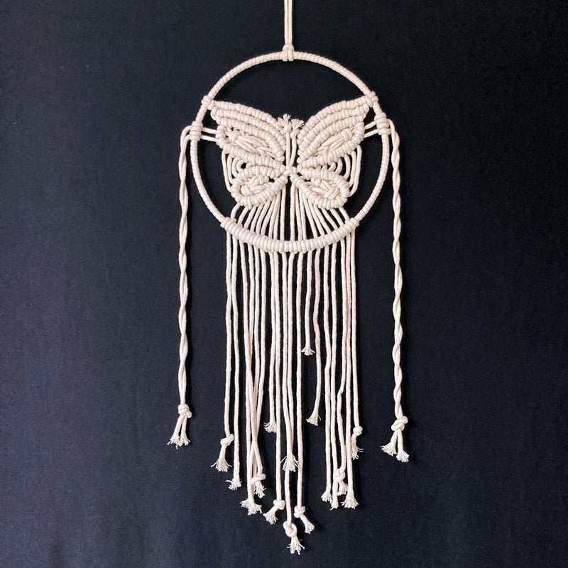 Handmade Macrame Butter Fly Dream Catcher \ Wall Hanging