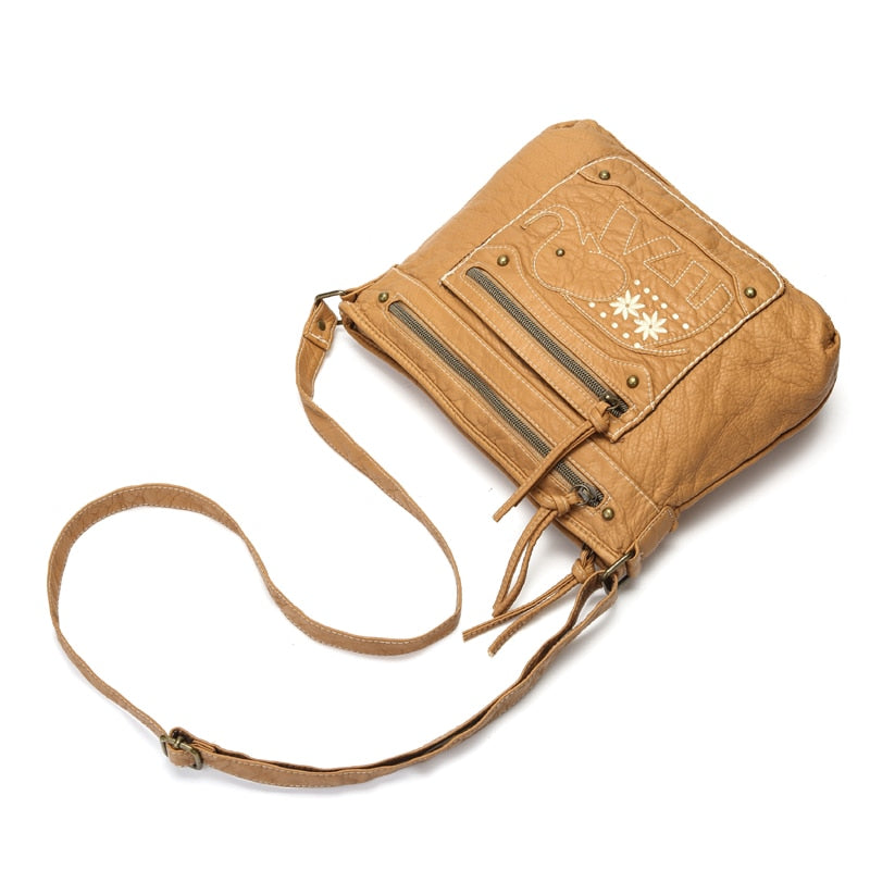 Women's Cute Hippie Elephant Leather Shoulder Bag