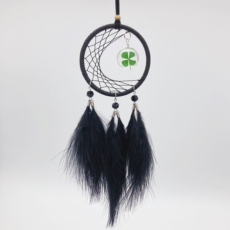 Lucky Car Dream Catcher With Four Leaf Clover
