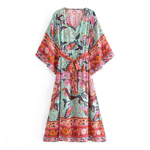 Kimono Styled Bohemian Maxi Dress | S-L