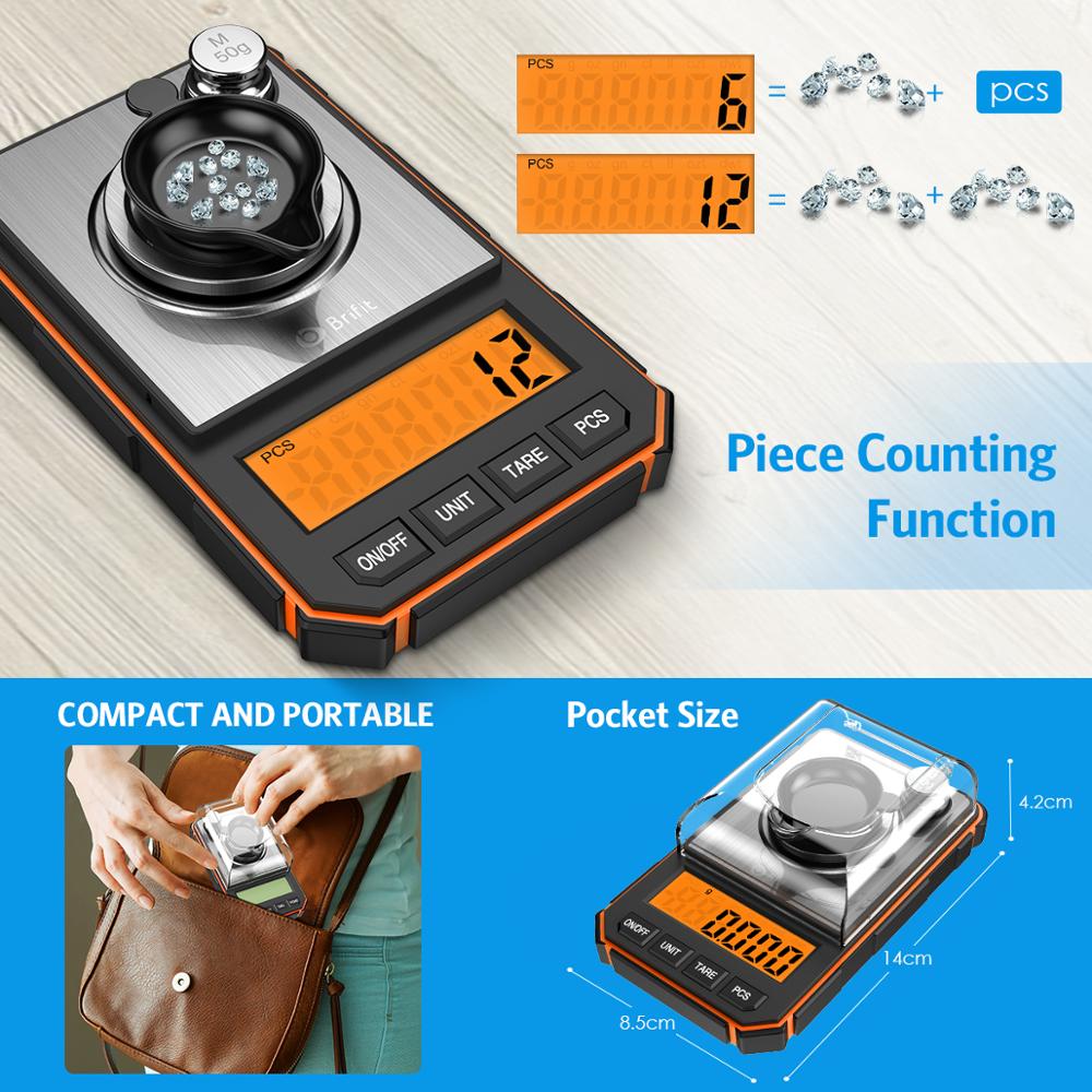 0.001g Electronic Digital Scale With 50g Calibration Weights