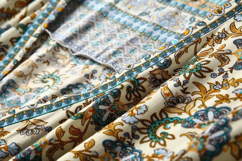 Women's Full Length Multi-Colour Floral Printed Boho Jumpsuit | Short Sleeve + V-neck | S-L