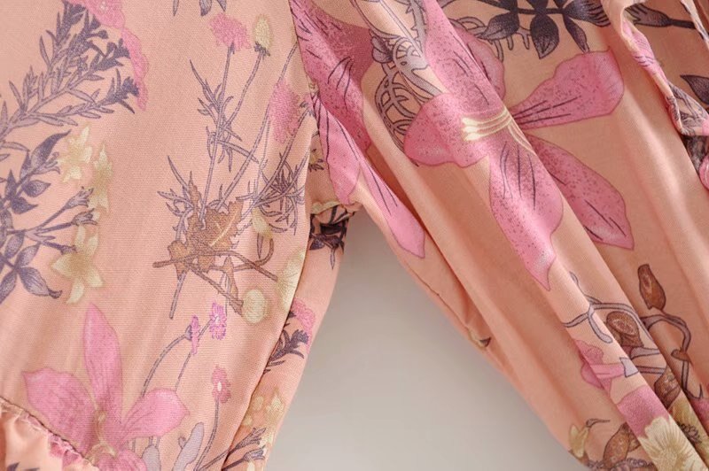 Elegant Hippie Styled Bohemian Summer Dress | S-L | Yellow & Pink