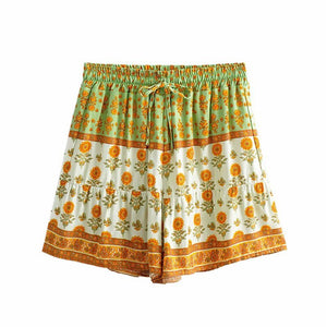 Women's Floral Bohemain Summer Shorts | Hippie Styled | S-L