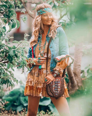 Elegant Hippie Styled Bohemian Summer Dress | S-L | Yellow & Pink