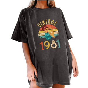 Women's Vintage Retro 1981 Summer Printed Beach Tee | S-XXL