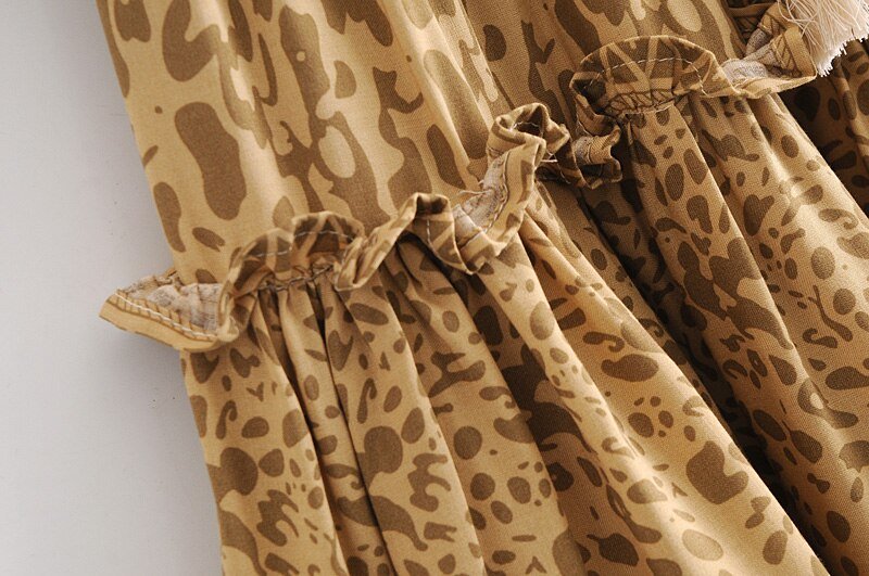 Blush Leopard Printed Tassel Bohemian Skirt | M-L