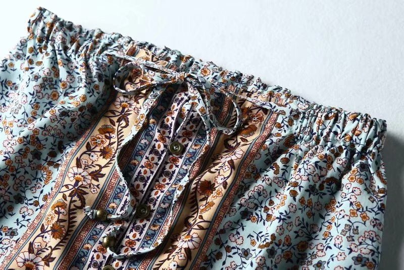 Vintage Styled Hippie Skirt | Orange + Blue | S-L