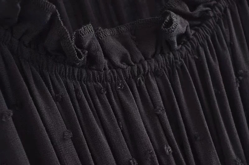 Black Bohemian Mini Dress | Slashed Neck + Sleeveless | S-L