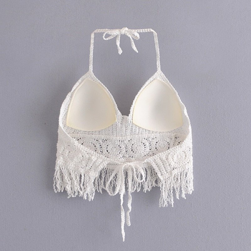 Hippie Styled Sleeveless Beach Crop Top | Knitted | 2 Colours