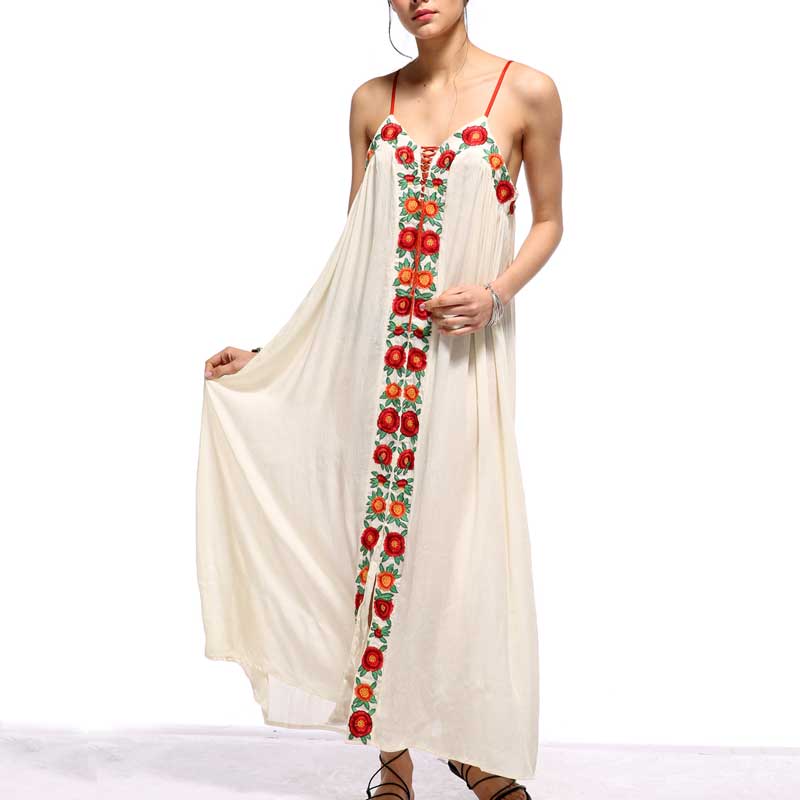 Unique Boho Styled Strapless Maxi Dress | Centrose Floral | S-XL