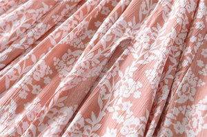 Cute Pink Women's Bohemian Deep V-Neck Dress | S-L